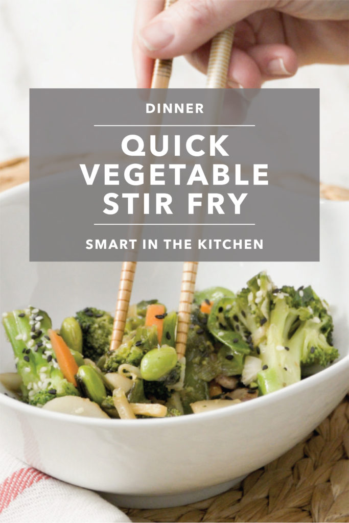 Frozen foods can be your best friend on a busy night. And a well-stocked freezer and pantry really come in handy on those days when dinner needs to be super fast. Quick vegetable stir fry uses mostly freezer and pantry ingredients and comes together in minutes. 