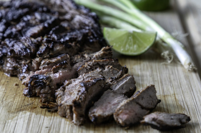 Chile-Lime Flank Steak on cutting board