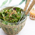 Mixed greens with almond-chili croutons