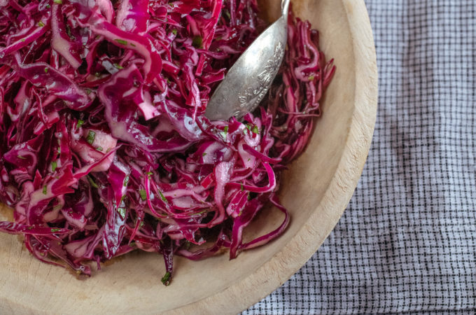 Red Cabbage Salad with Herbs Whole30 Recipe from Smart in the Kitchen
