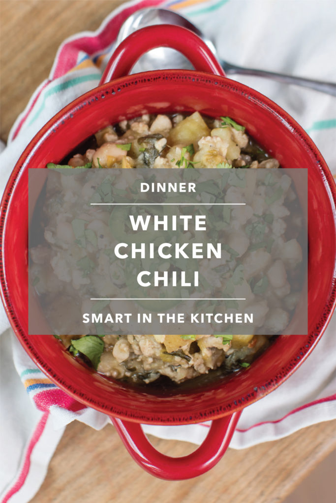 For an easy weeknight dinner try the White Chicken Chili Recipe from Smart In The Kitchen. The recipe can be adjusted to be made in and InstantPot.