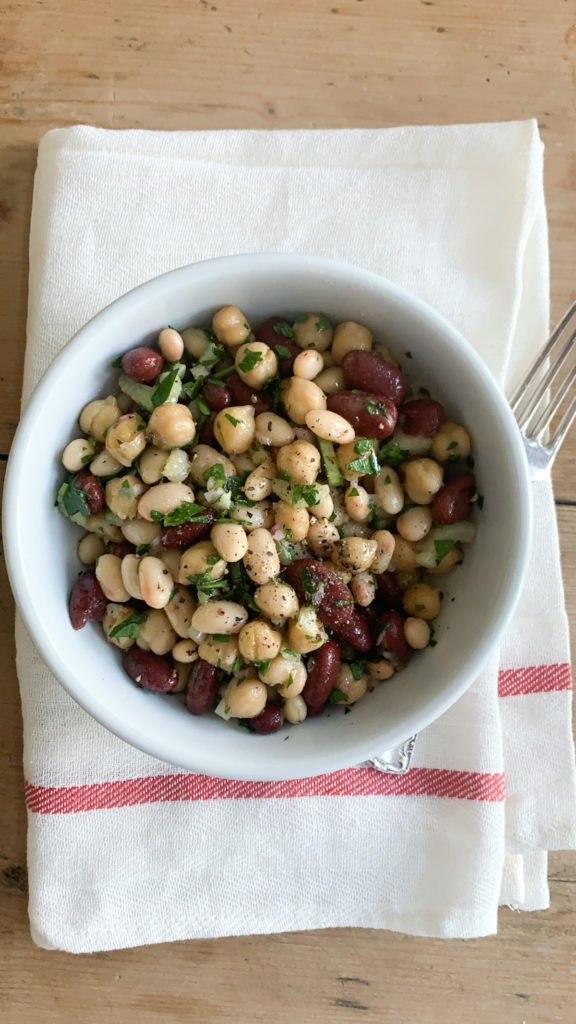 Use those basic pantry ingredients to create a simple and delicious Three Bean Salad