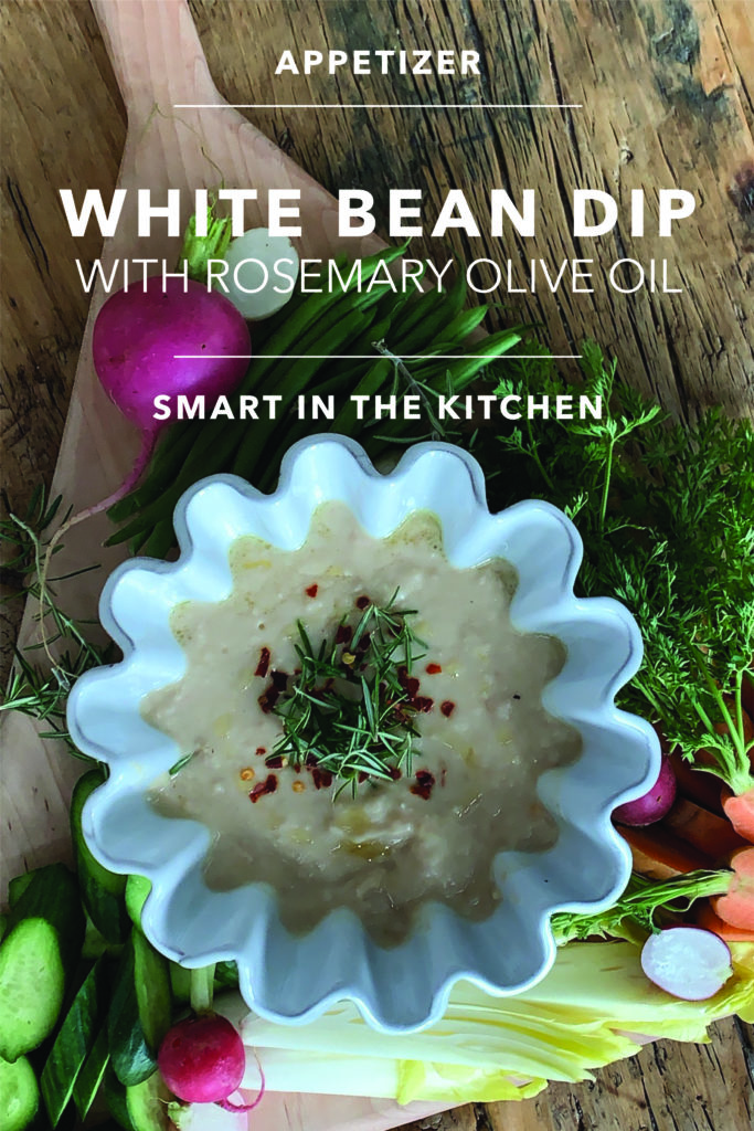 This white bean dip with rosemary olive oil recipe is quick and easy and makes for a great appetizer