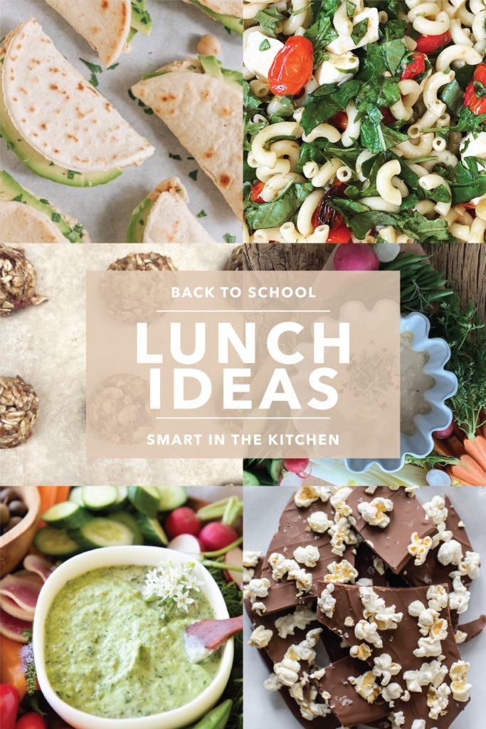 Looking for easy school lunch ideas? This list has it all! Easy main dishes, salad sides, high protein snacks, veggie dips, and dessert.