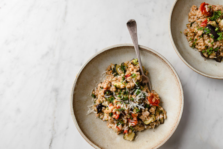 Summer Farro Risotto — Smart In The Kitchen Meatless Mains